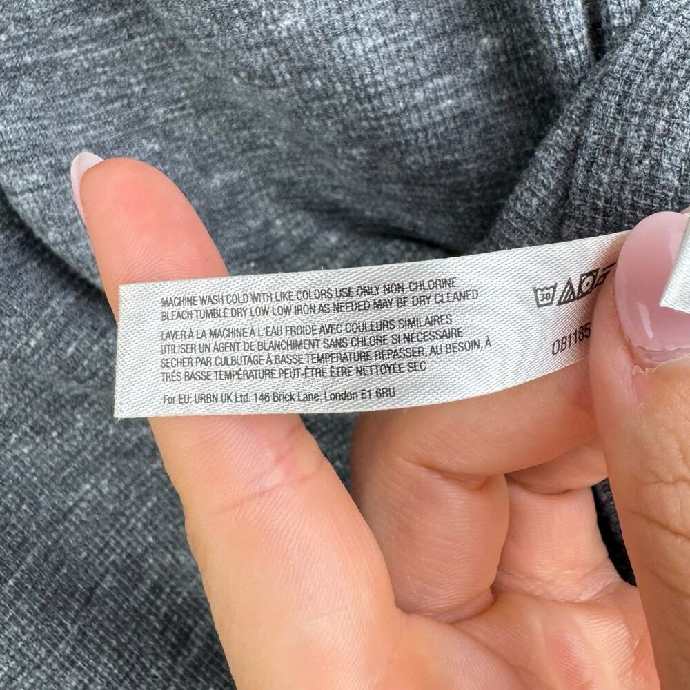Intimately Free People Dylan Thermal Gray Knit Long Sleeve Full Butt Bodysuit - Picture 15 of 15